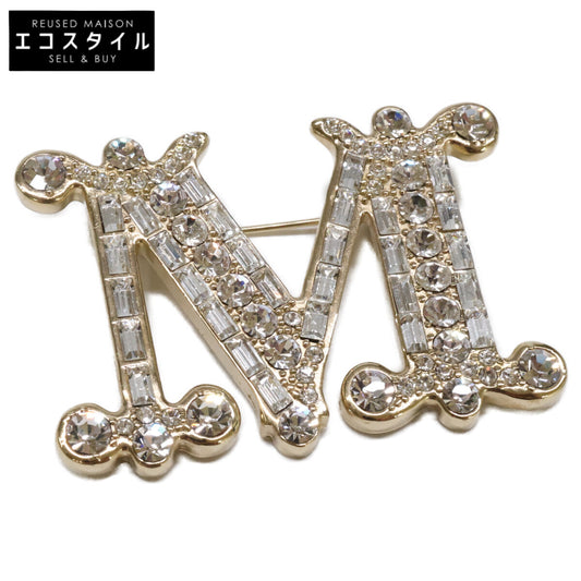 Max Mara マックスマーラ 【美品】バス クリスタル Mロゴ ブローチ