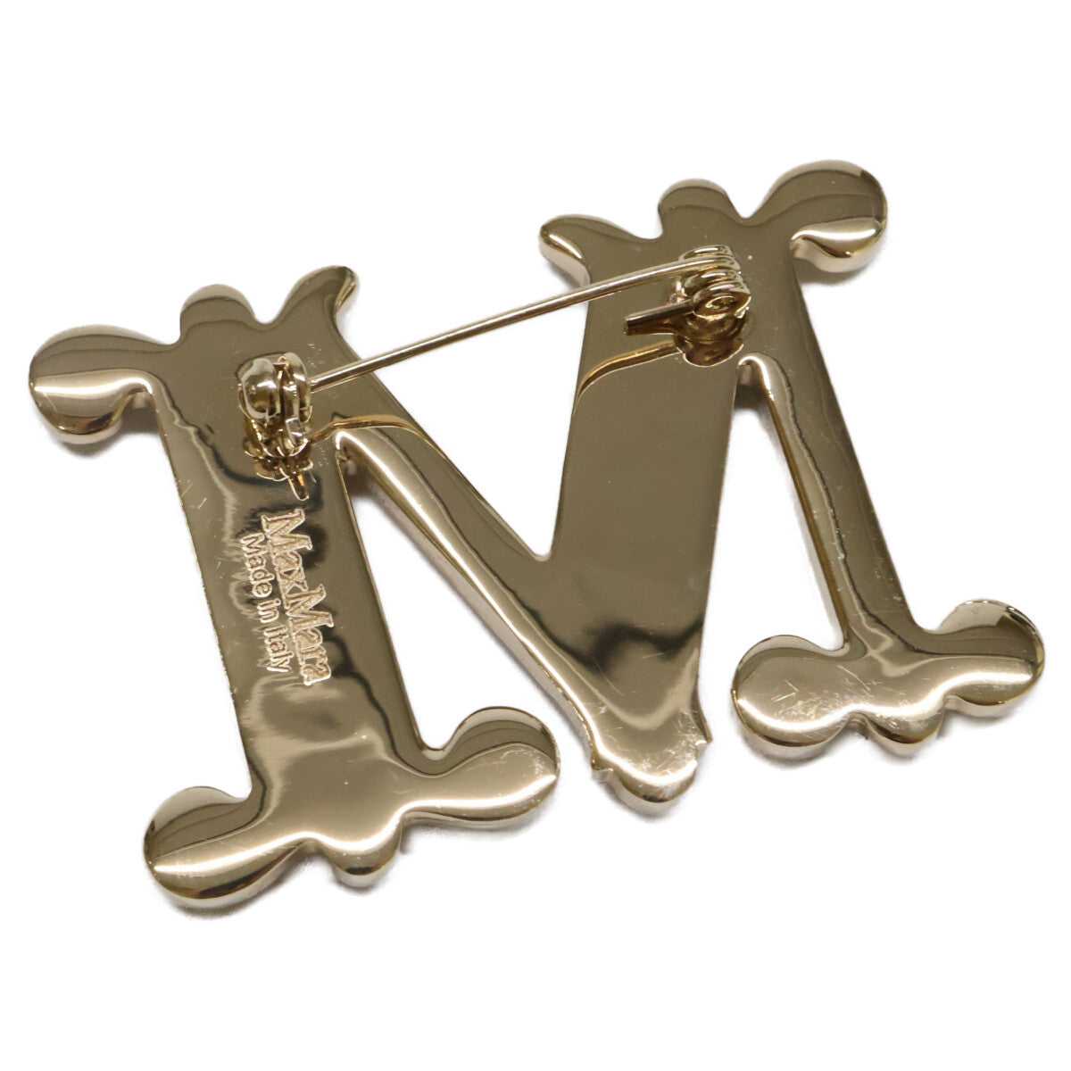 Max Mara マックスマーラ 【美品】バス クリスタル Mロゴ ブローチ