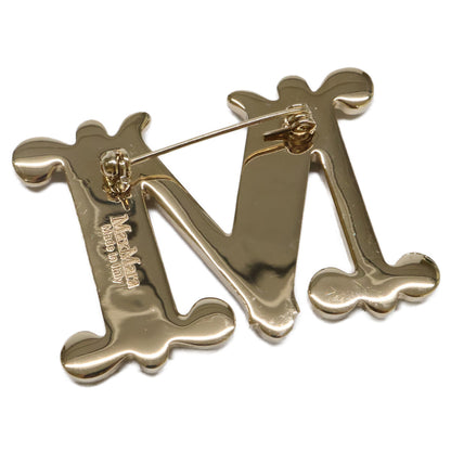 Max Mara マックスマーラ 【美品】バス クリスタル Mロゴ ブローチ