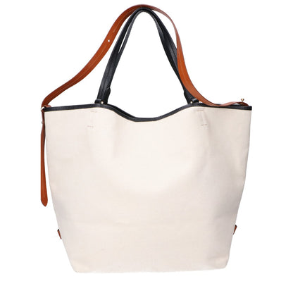 Max Mara マックスマーラ ロゴ キャンバス/レザー 2WAY トートバッグ