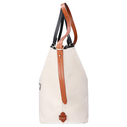 Max Mara マックスマーラ ロゴ キャンバス/レザー 2WAY トートバッグ
