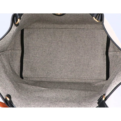 Max Mara マックスマーラ ロゴ キャンバス/レザー 2WAY トートバッグ