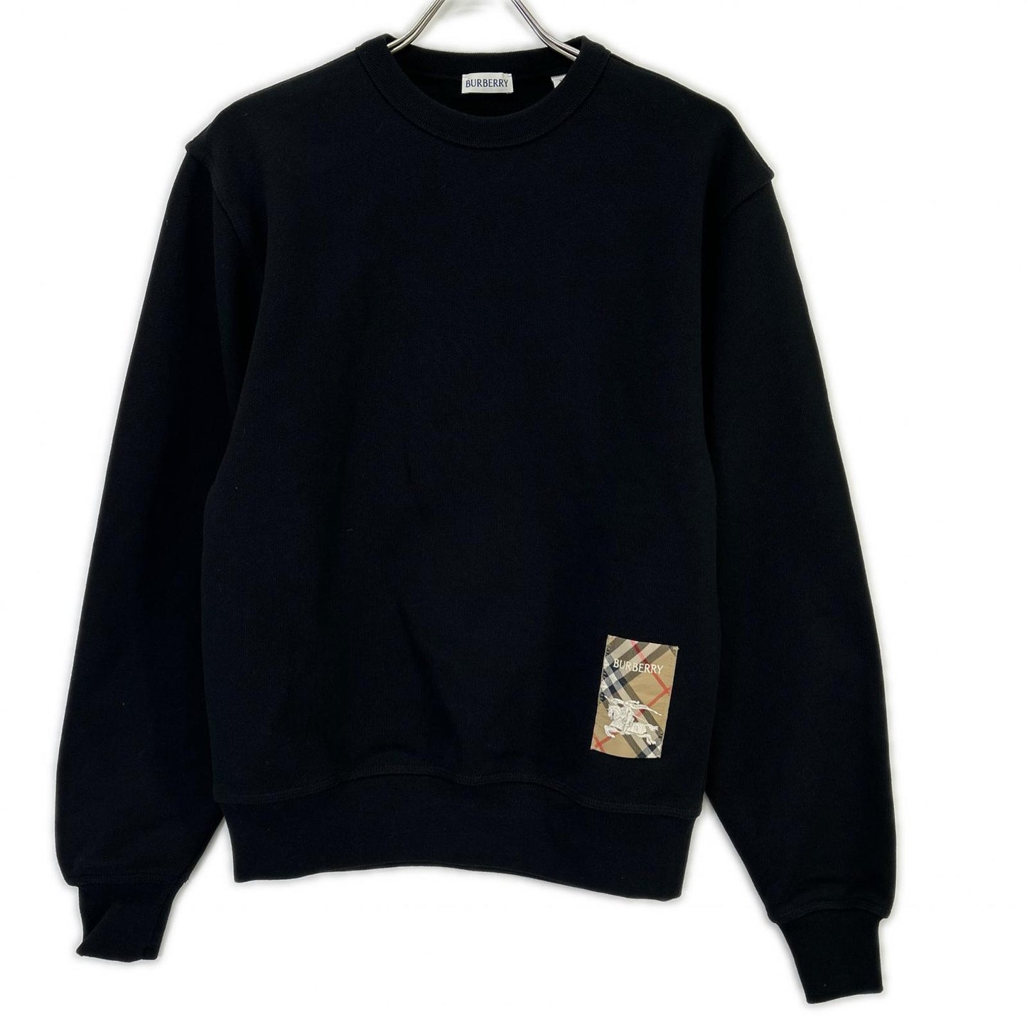 BURBERRY バーバリー 25年製 8101889 ブラック チェックラベル コットン 長袖スウェット トップス