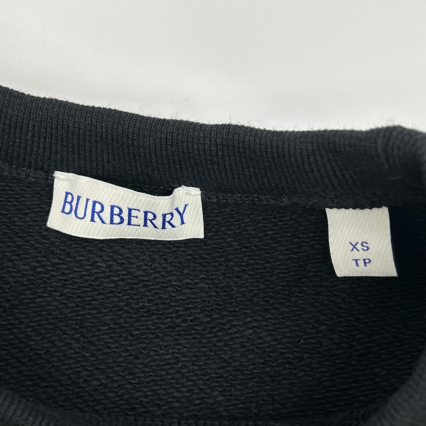 BURBERRY バーバリー 25年製 8101889 ブラック チェックラベル コットン 長袖スウェット トップス