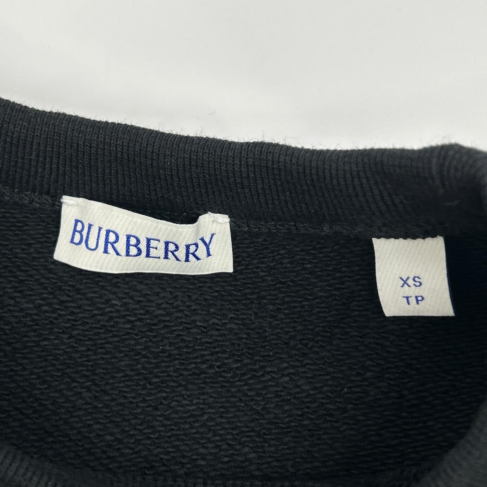 BURBERRY バーバリー 25年製 8101889 ブラック チェックラベル コットン 長袖スウェット トップス