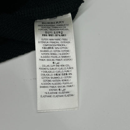 BURBERRY 2025 8101889 black check-label cotton long-sleeve sweatshirt tops