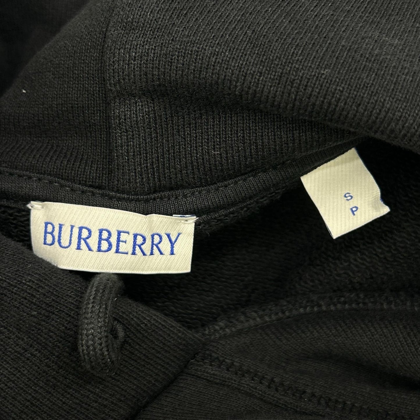 BURBERRY バーバリー 25年製 8105364 ブラック チェックラベル コットン プルオーバー フーディー トップス