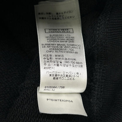 BURBERRY バーバリー 25年製 8105364 ブラック チェックラベル コットン プルオーバー フーディー トップス