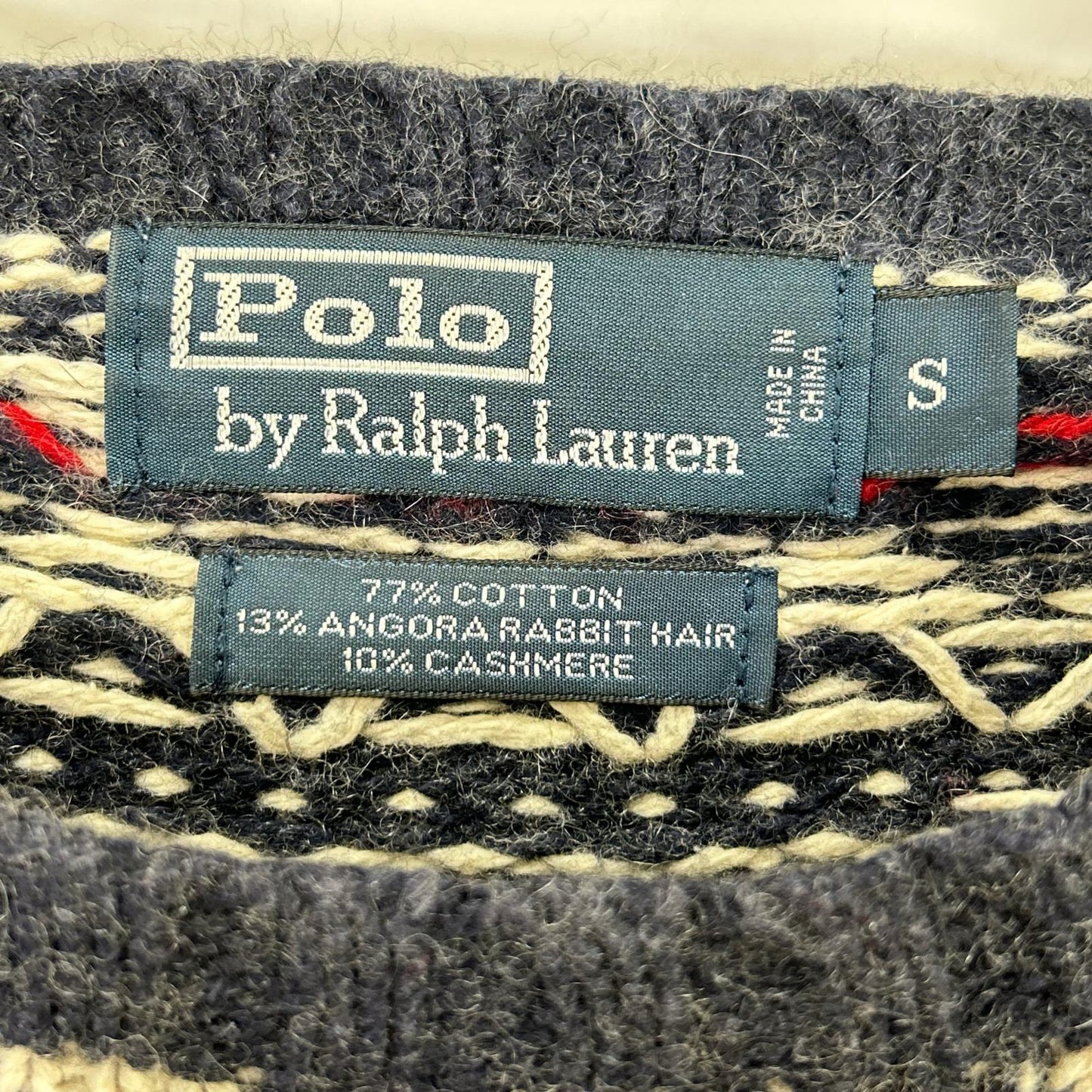 POLO RALPH LAUREN ポロ ラルフローレン アイボリー カシミヤ混 ノルディック 長袖ニット トップス