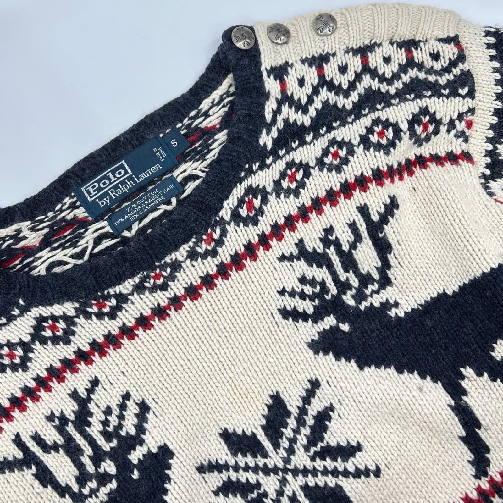 POLO RALPH LAUREN ポロ ラルフローレン アイボリー カシミヤ混 ノルディック 長袖ニット トップス