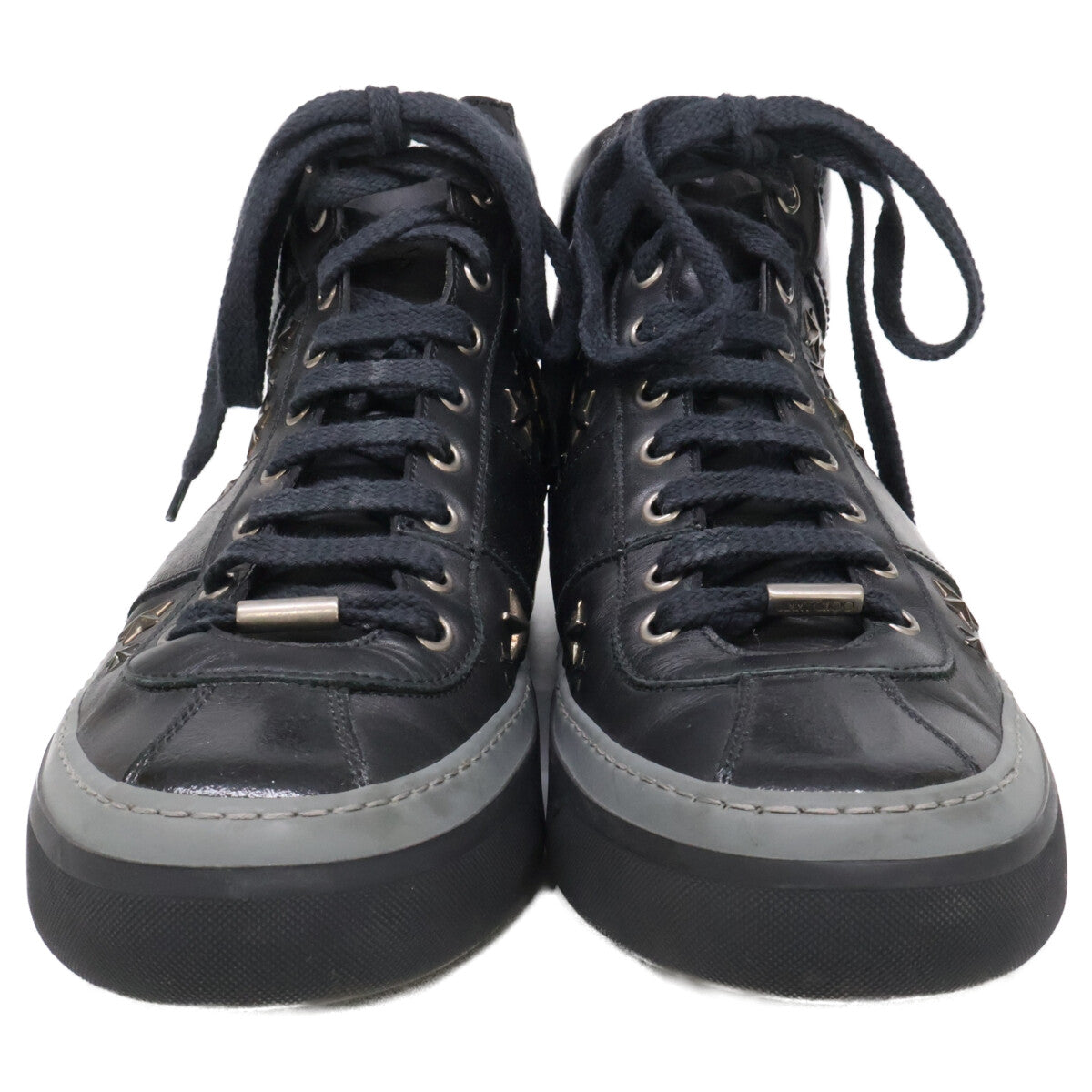 JIMMY CHOO ジミーチュウ スタースタッズ レザー ハイカットスニーカー シューズ