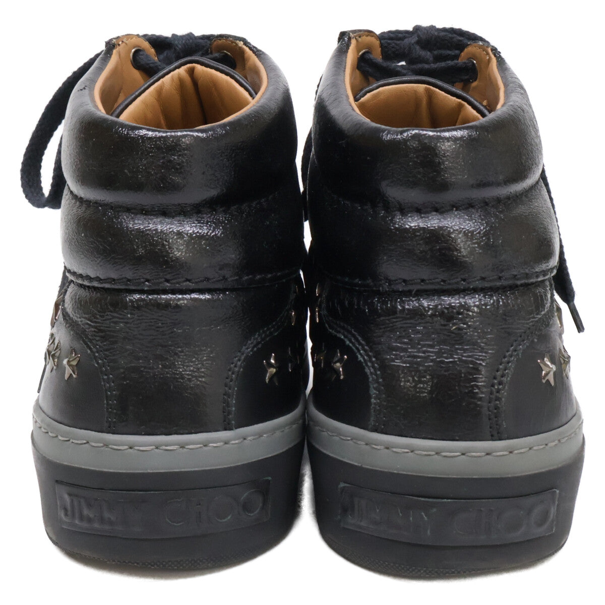 JIMMY CHOO ジミーチュウ スタースタッズ レザー ハイカットスニーカー シューズ