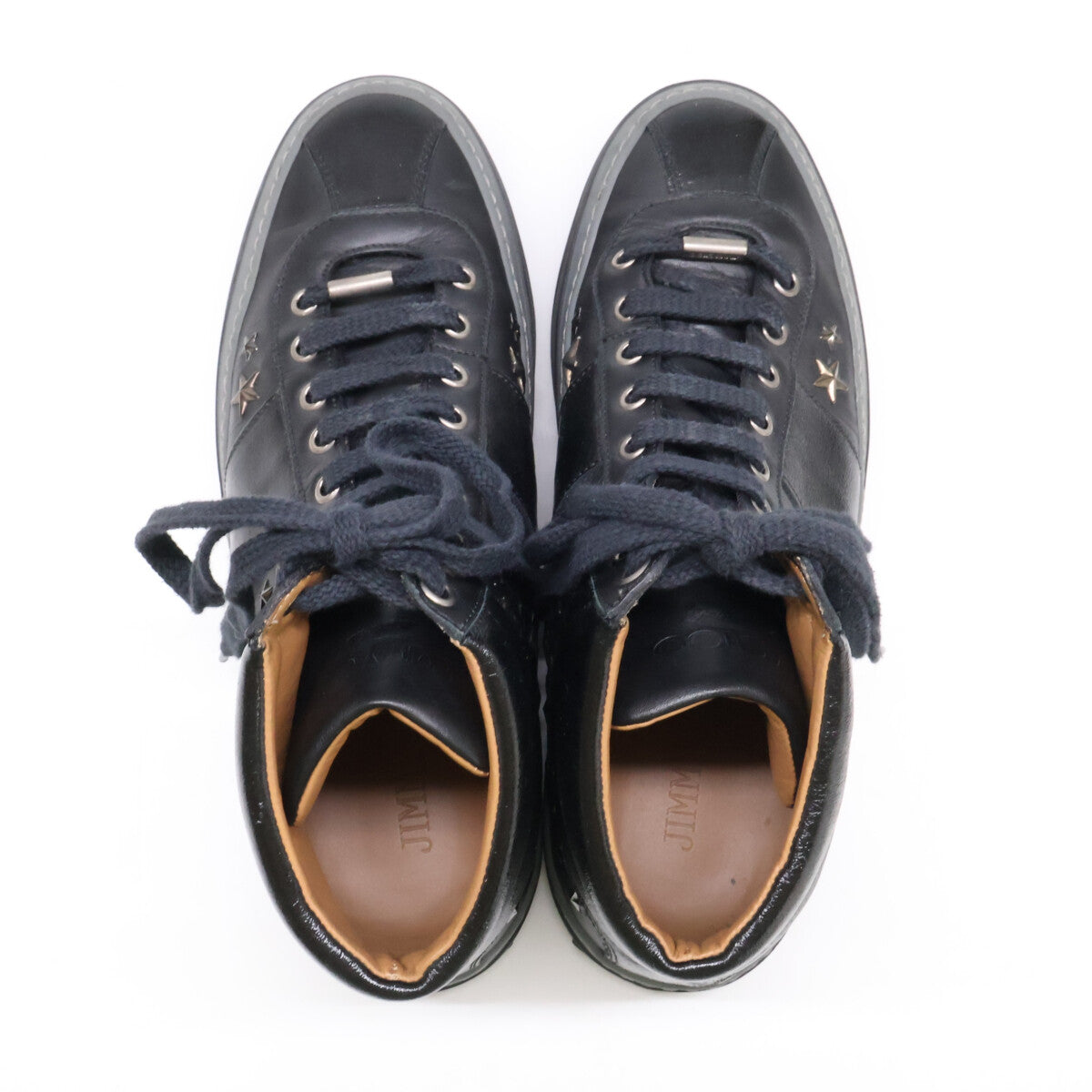 JIMMY CHOO ジミーチュウ スタースタッズ レザー ハイカットスニーカー シューズ