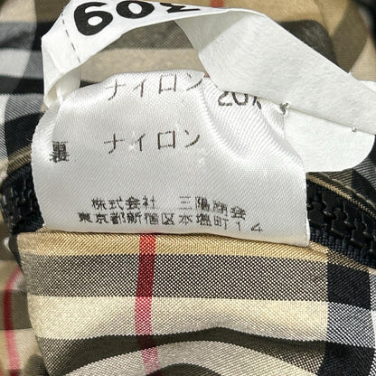 Burberry Blue Label バーバリーブルーレーベル ブラック ウール 裏地チェック サイドジップ パーカー トップス