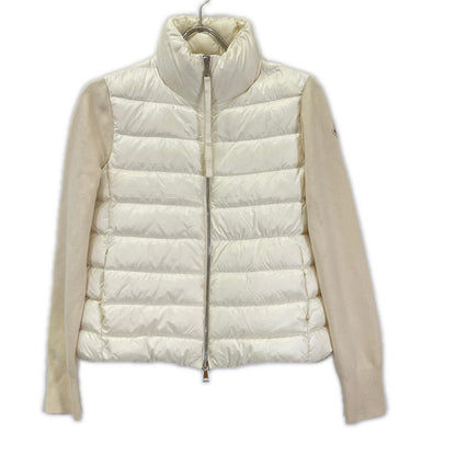 MONCLER モンクレール 21年製 ホワイト ナイロン×ウール 切り替えカーディガン ジャケット