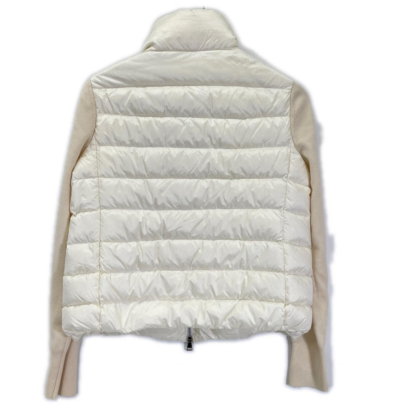 MONCLER モンクレール 21年製 ホワイト ナイロン×ウール 切り替えカーディガン ジャケット