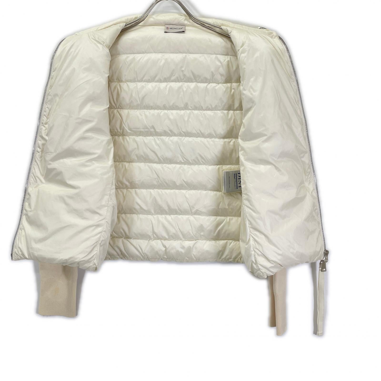MONCLER モンクレール 21年製 ホワイト ナイロン×ウール 切り替えカーディガン ジャケット