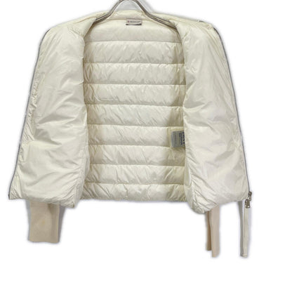 MONCLER モンクレール 21年製 ホワイト ナイロン×ウール 切り替えカーディガン ジャケット