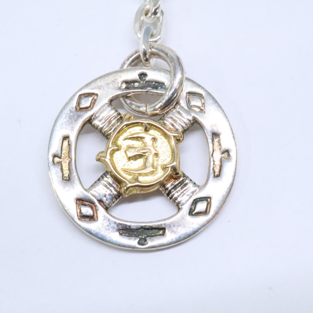 WASHIMITARO 鷲見太郎 サンダーフック イーグルメディスンホイール K18 アラベスクイーグルメタル チェーン ネックレス