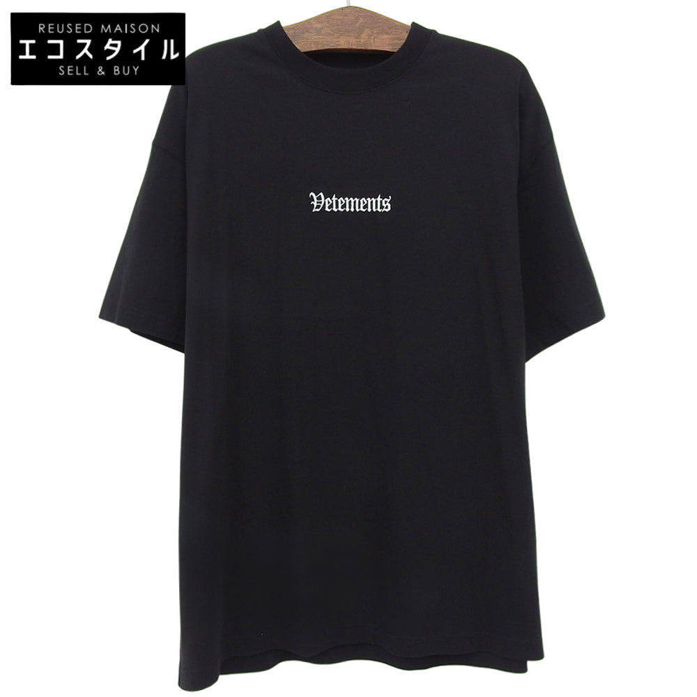 VETEMENTS 维特萌 准新 LOGO刺绣超大款 T恤 上衣 男士 黑色 L 20AW UAH21TR503 上衣