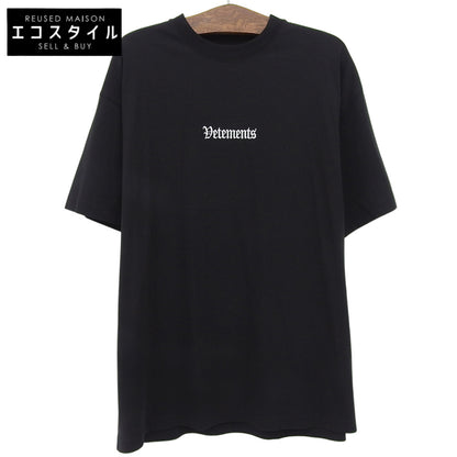 VETEMENTS 维特萌 准新 LOGO刺绣超大款 T恤 上衣 男士 黑色 L 20AW UAH21TR503 上衣