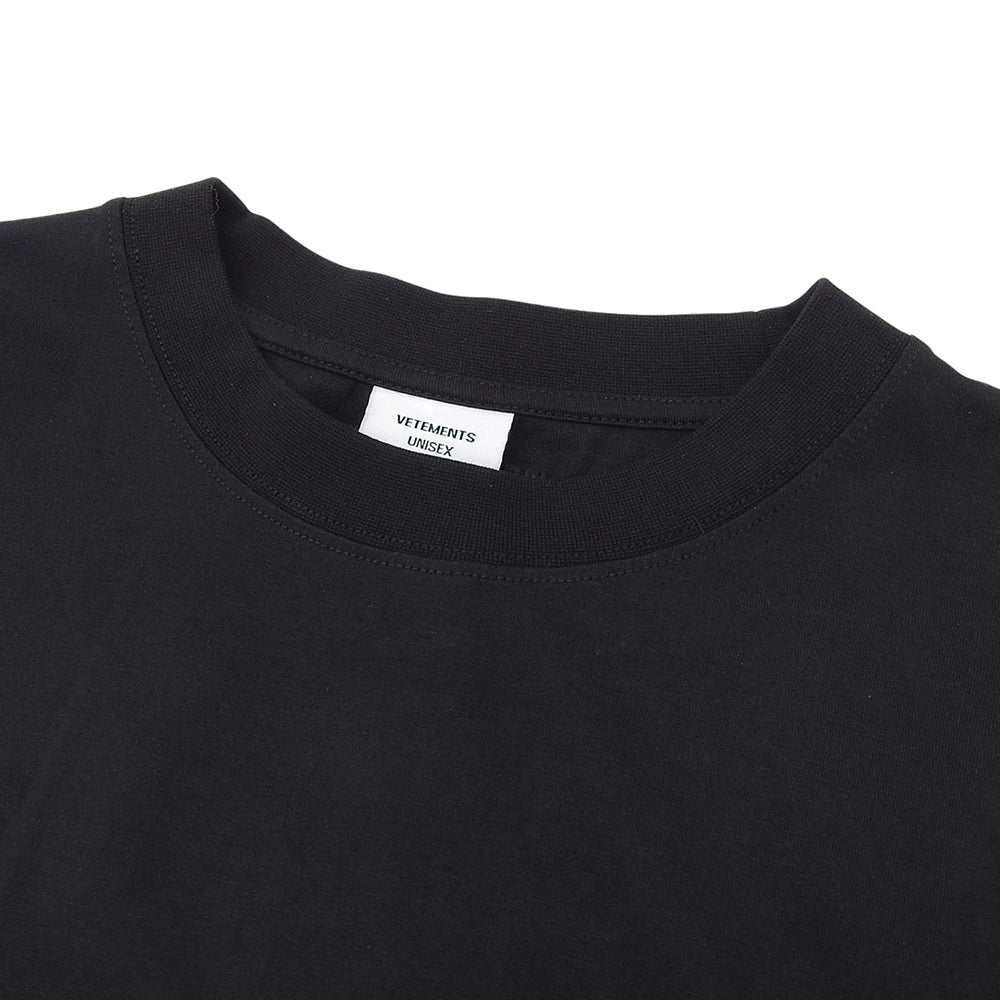 VETEMENTS 维特萌 准新 LOGO刺绣超大款 T恤 上衣 男士 黑色 L 20AW UAH21TR503 上衣