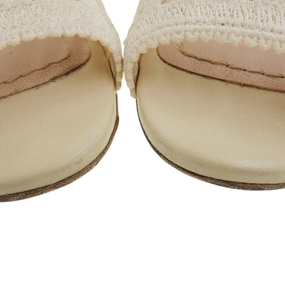 Christian Dior Embroidered Slingback Strap Sandals for Women, Beige, 36D Shoes