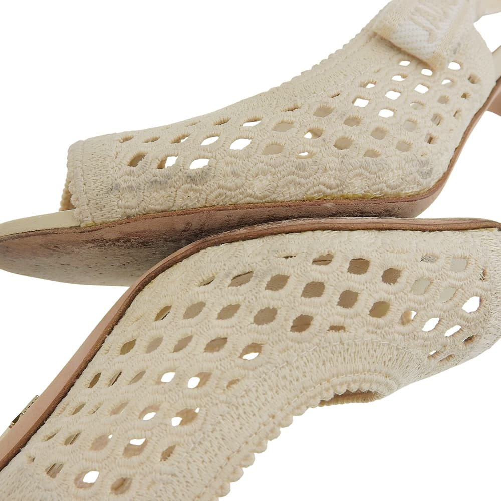 Christian Dior Embroidered Slingback Strap Sandals for Women, Beige, 36D Shoes