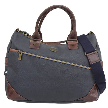 SILVOFFICE Leather 2-Way Bag Men's Navy Handbag Men's