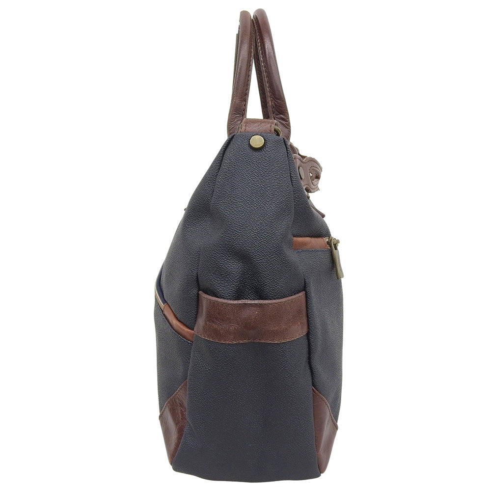SILVOFFICE Leather 2-Way Bag Men's Navy Handbag Men's