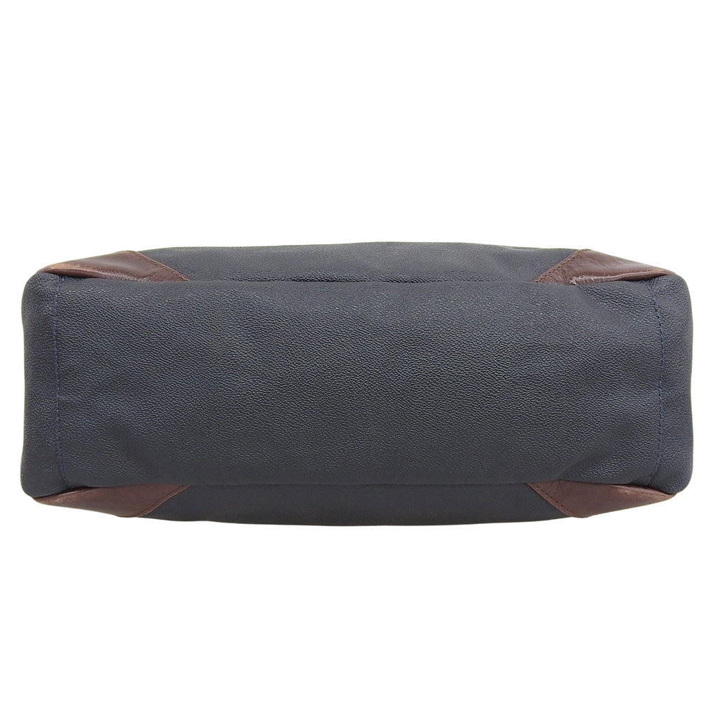 SILVOFFICE Leather 2-Way Bag Men's Navy Handbag Men's
