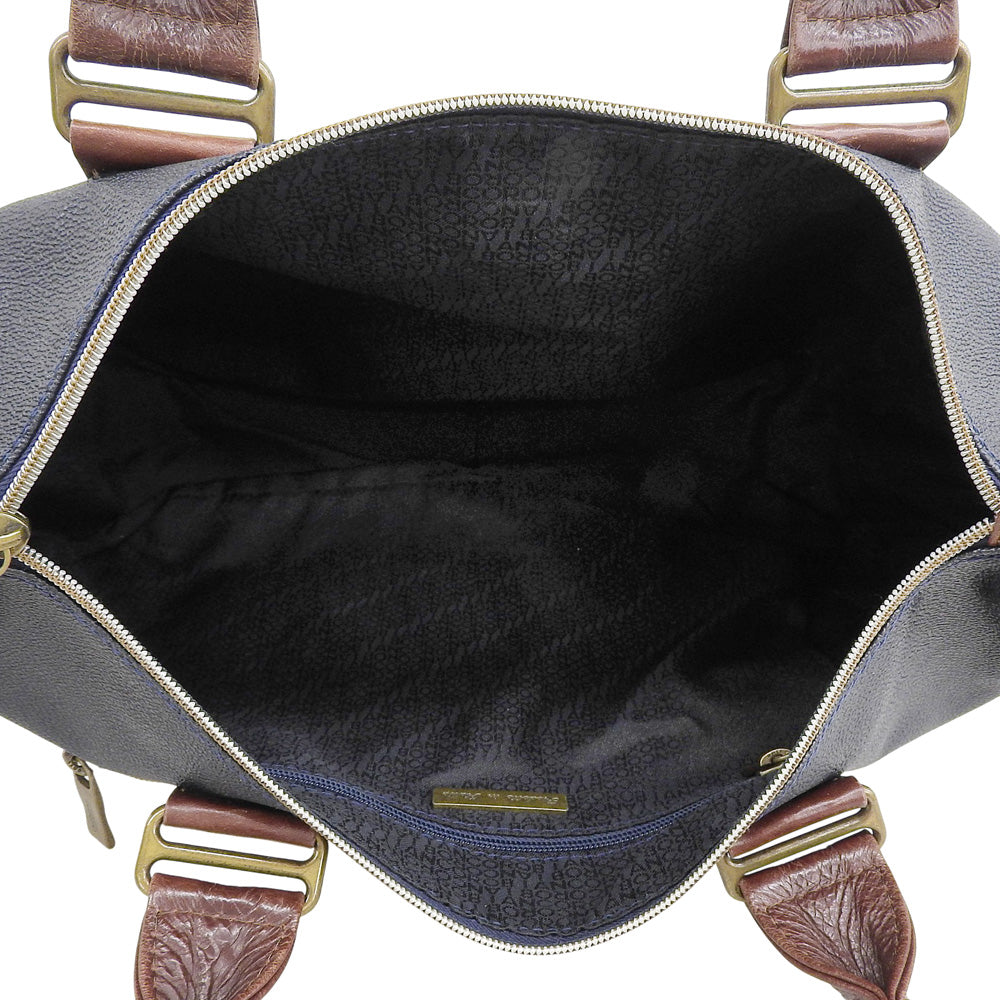 SILVOFFICE Leather 2-Way Bag Men's Navy Handbag Men's
