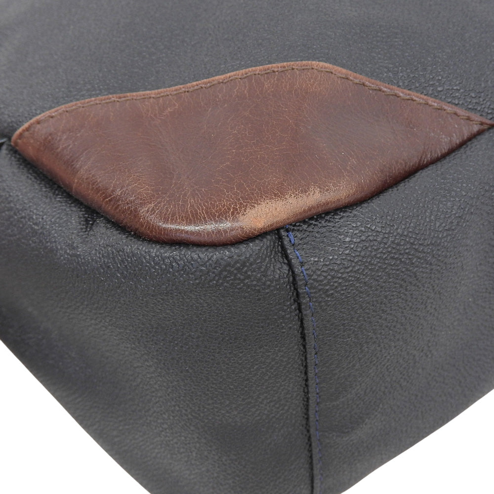 SILVOFFICE Leather 2-Way Bag Men's Navy Handbag Men's