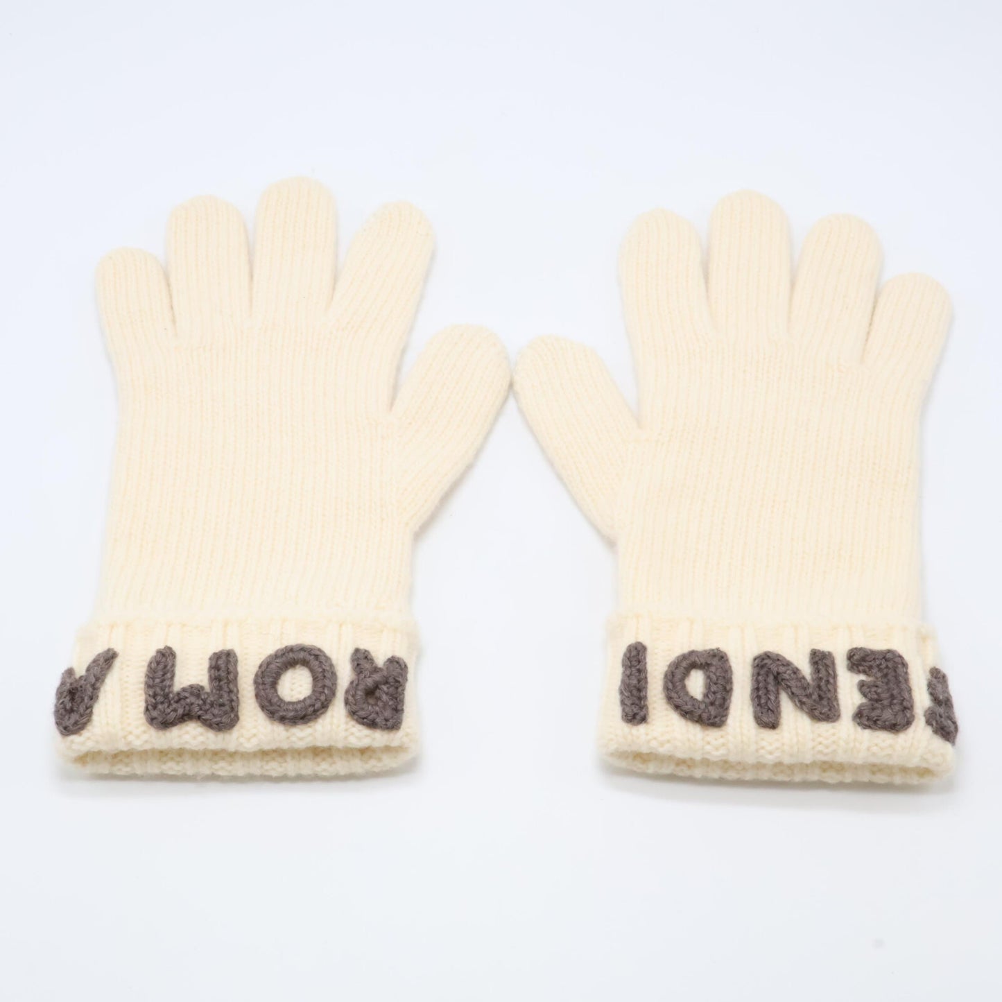 FENDI フェンディ 【美品/国内正規】FXY574 AIX0 ロゴ ウール グローブ