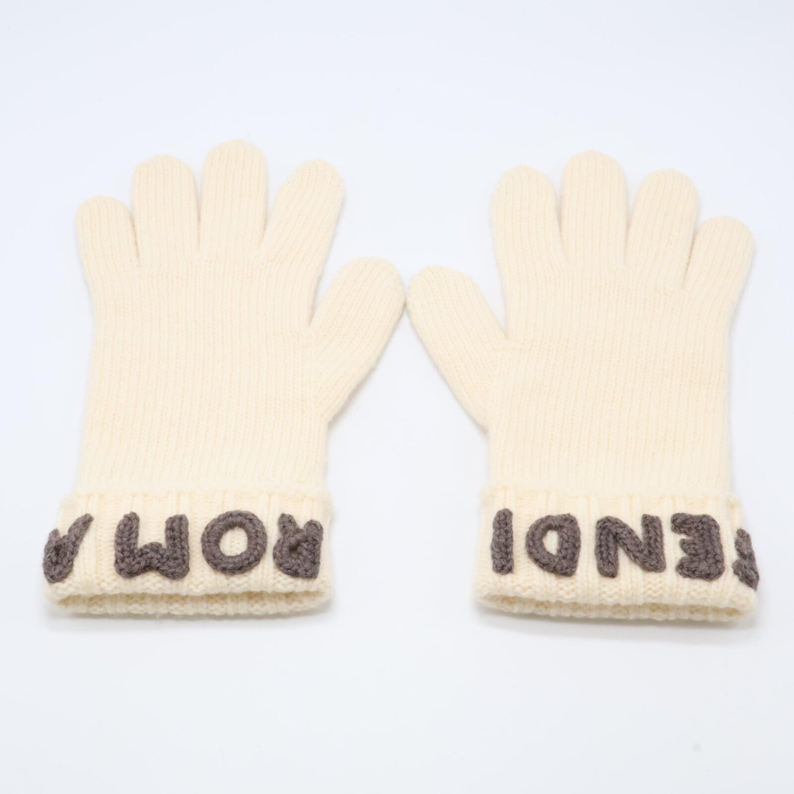 FENDI フェンディ 【美品/国内正規】FXY574 AIX0 ロゴ ウール グローブ