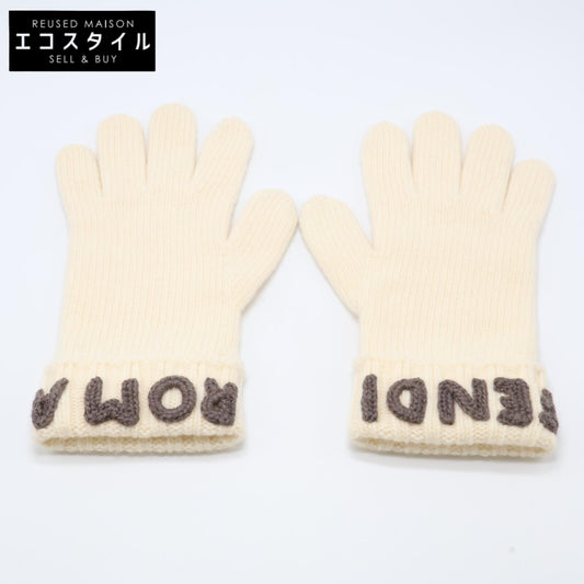 FENDI フェンディ 【美品/国内正規】FXY574 AIX0 ロゴ ウール グローブ