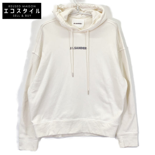 JIL SANDER+ ジルサンダープラス ホワイト フロントロゴ オーバーサイズ フーディパーカー トップス