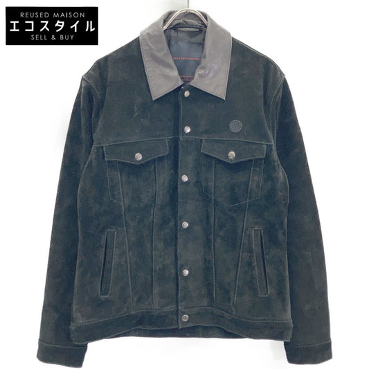 DMF236954 Black Suede Jacket M Men's