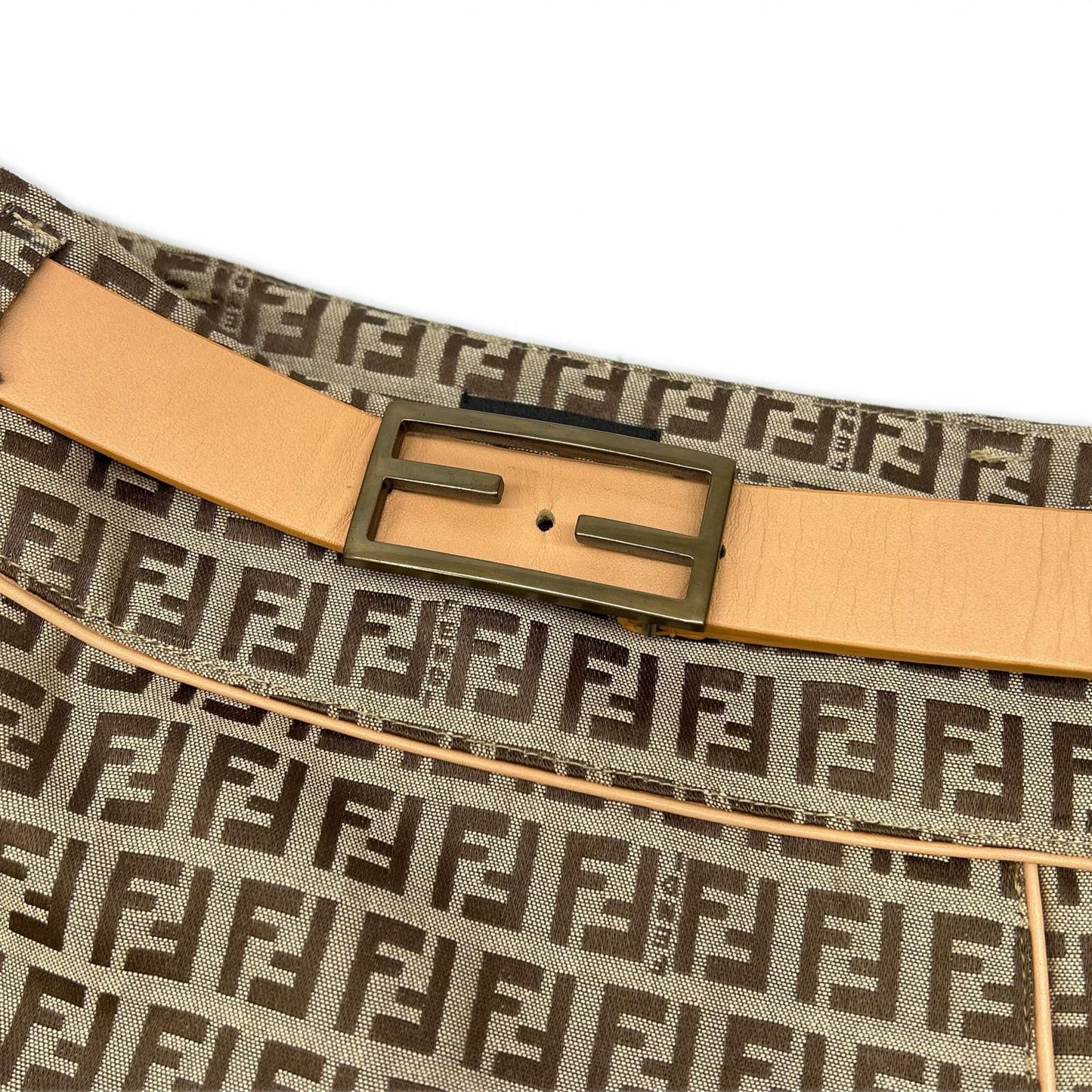 FENDI beige Zucca-patterned belted jacquard wrap skirt skirt