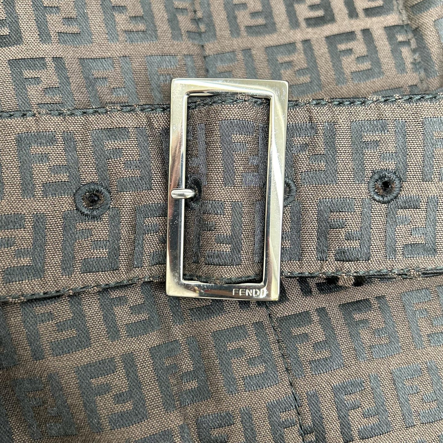 FENDI フェンディ ブラウン ズッカ柄 ベルト付き 比翼コート コート