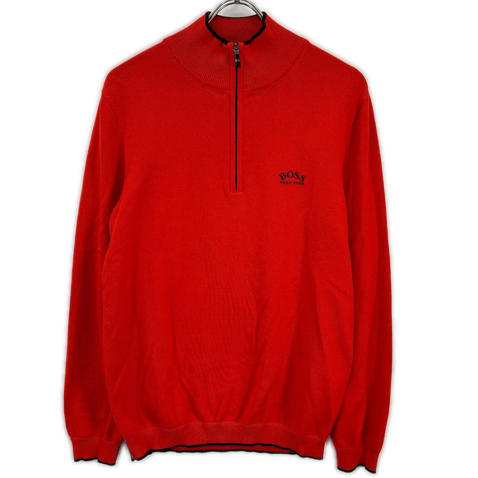 HUGOBOSS ヒューゴボス レッド ハーフジップニット トップス