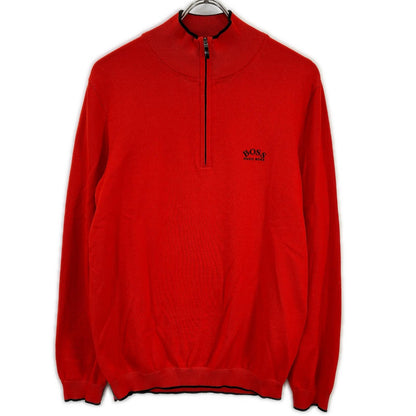 HUGOBOSS ヒューゴボス レッド ハーフジップニット トップス
