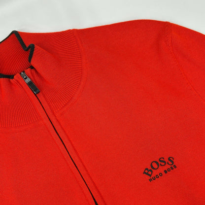 HUGOBOSS ヒューゴボス レッド ハーフジップニット トップス