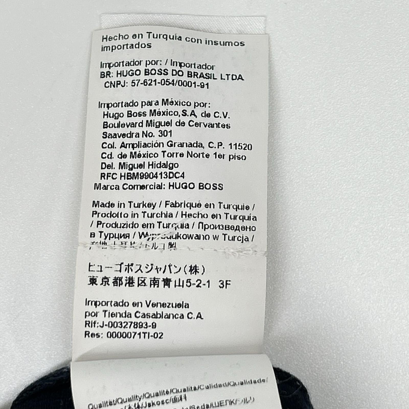 HUGOBOSS ヒューゴボス ネイビー シルク×コットン 半袖ニット トップス