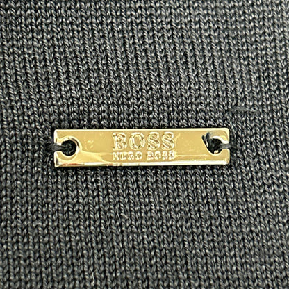 HUGOBOSS ヒューゴボス ネイビー シルク×コットン 半袖ニット トップス