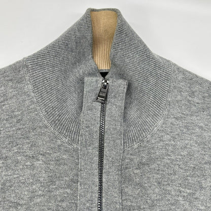 HUGOBOSS ヒューゴボス グレー ジップアップ カーディガン トップス