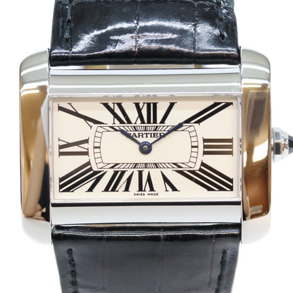 Cartier カルティエ W6300655 ブラック タンク ディヴァン LM クロコ クォーツ時計 腕時計