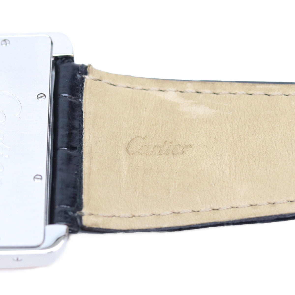 Cartier カルティエ W6300655 ブラック タンク ディヴァン LM クロコ クォーツ時計 腕時計