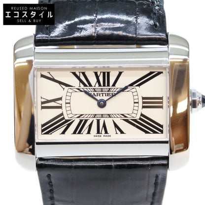 Cartier カルティエ W6300655 ブラック タンク ディヴァン LM クロコ クォーツ時計 腕時計