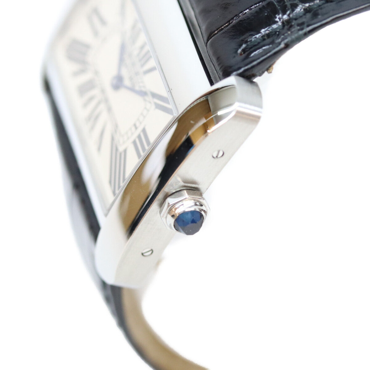 Cartier カルティエ W6300655 ブラック タンク ディヴァン LM クロコ クォーツ時計 腕時計